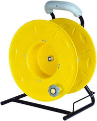 Value Collection - 12 AWG, 100' Cable Length, Cord & Cable Reel without Cable - 0 Outlets, NEMA 5-15R, 15 Amps, SO Cable, Yellow Reel - Exact Industrial Supply