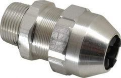 Thomas & Betts - 0.66 to 0.78" Cable Capacity, Class 1, Gas & Vapor Environments, Straight Strain Relief Cord Grip - 1 NPT Thread, Aluminum - Exact Industrial Supply