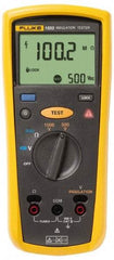 Fluke - Backlight Display, 2,000 Megohm Electrical Insulation Resistance Tester & Megohmmeter - 1,000 VDC Max Test Voltage, Powered by AA Battery - Exact Industrial Supply