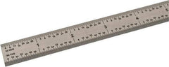 SPI - 72" Long, 1/64, 1/32, 1/16, 1/8" Graduation, Flexible Steel Rule - 10R Graduation Style, 3/4" Wide, Silver, Polished Finish - Exact Industrial Supply