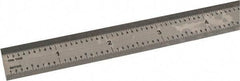 SPI - 72" Long, 1/100 & 1/50 Graduations, Flexible Steel Rule - 12R Graduation Style, 1" Wide, Silver, Polished Finish - Exact Industrial Supply
