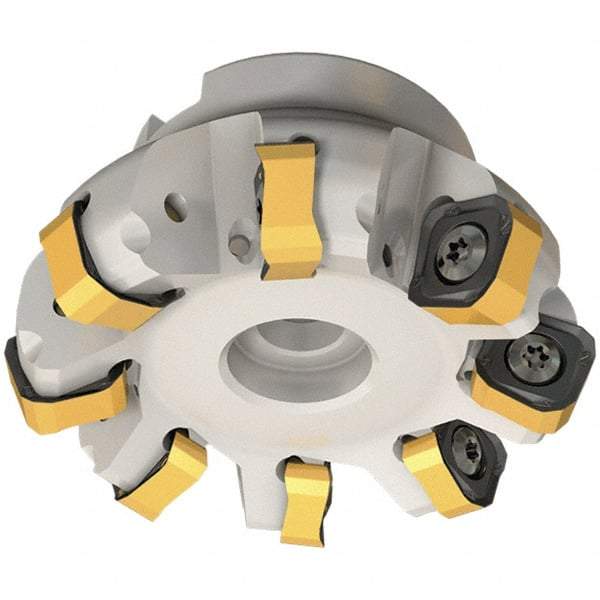 Iscar - 72.7mm Cut Diam, 22mm Arbor Hole, 6mm Max Depth of Cut, 65° Indexable Chamfer & Angle Face Mill - 8 Inserts, OXMT 0507\xB6RXMT 1607\xB6S865 SNMU 1305 Insert, Right Hand Cut, 8 Flutes, Through Coolant, Series Helido - Exact Industrial Supply