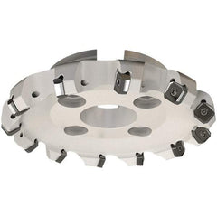Iscar - 77.9mm Cut Diam, 22mm Arbor Hole, 7.15mm Max Depth of Cut, 45° Indexable Chamfer & Angle Face Mill - 7 Inserts, S845 SX.U 16.. Insert, Right Hand Cut, 7 Flutes, Through Coolant, Series Helido - Exact Industrial Supply