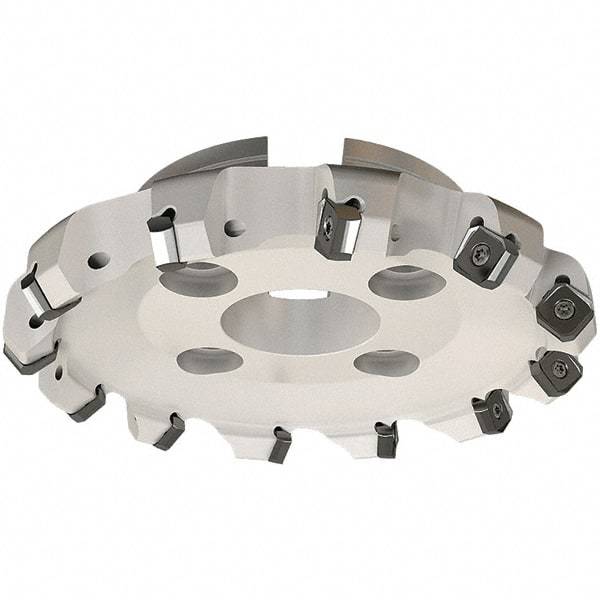 Iscar - 94.8mm Cut Diam, 25.4mm Arbor Hole, 7.15mm Max Depth of Cut, 45° Indexable Chamfer & Angle Face Mill - 6 Inserts, S845 SX.U 16.. Insert, Right Hand Cut, 6 Flutes, Through Coolant, Series Helido - Exact Industrial Supply