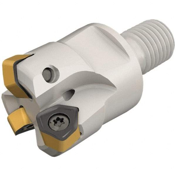 Iscar - 25mm Cut Diam, 0.031" Max Depth, M12 Modular Connection Indexable High-Feed End Mill - Screw Holding Method, H600 WXCU 04 Insert, FF EWX-M-04 Toolholder, Through Coolant - Exact Industrial Supply