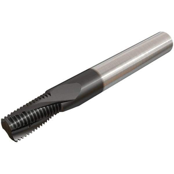 Iscar - G1/4-19 BSP, 0.3937" Cutting Diam, 4 Flute, Solid Carbide Helical Flute Thread Mill - Internal/External Thread, 16.7mm LOC, 73mm OAL, 10mm Shank Diam - Exact Industrial Supply