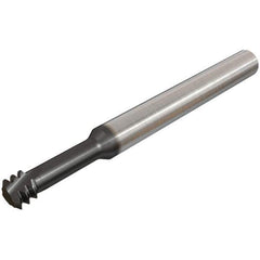 Iscar - #8-32 UNC, 0.126" Cutting Diam, 3 Flute, Solid Carbide Helical Flute Thread Mill - Internal Thread, 0.49" LOC, 2-1/2" OAL, 1/4" Shank Diam - Exact Industrial Supply
