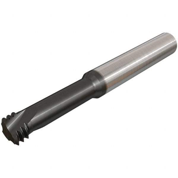 Iscar - #10-32 UNF, 0.1457" Cutting Diam, 3 Flute, Solid Carbide Helical Flute Thread Mill - Internal Thread, 10.5mm LOC, 58mm OAL, 6mm Shank Diam - Exact Industrial Supply