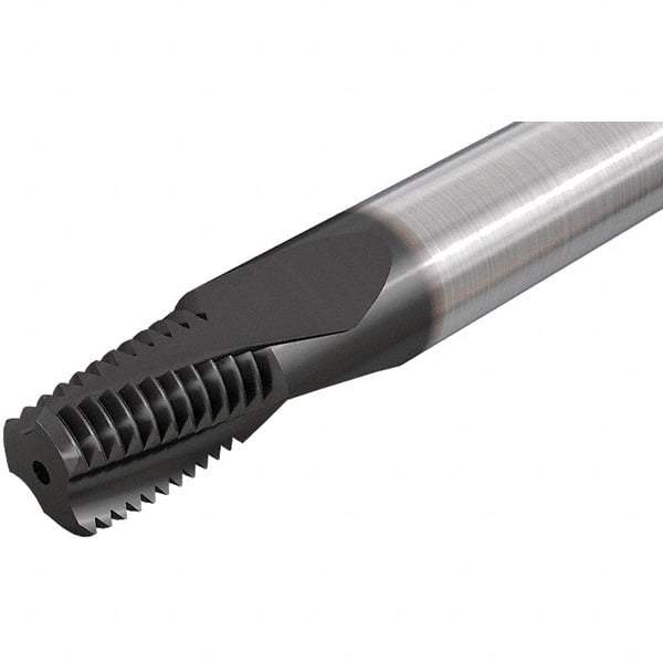 Iscar - 1/8-27 NPTF, 0.299" Cutting Diam, 3 Flute, Solid Carbide Helical Flute Thread Mill - Internal/External Thread, 0.43" LOC, 2-1/2" OAL, 5/16" Shank Diam - Exact Industrial Supply