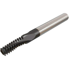 Iscar - 1/2-20 UNF, 0.3937" Cutting Diam, 4 Flute, Solid Carbide Helical Flute Thread Mill - Internal Thread, 22.3mm LOC, 73mm OAL, 10mm Shank Diam - Exact Industrial Supply