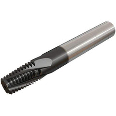 Iscar - 1/4-18 NPT, 0.3937" Cutting Diam, 4 Flute, Solid Carbide Helical Flute Thread Mill - Internal/External Thread, 16.2mm LOC, 73mm OAL, 10mm Shank Diam - Exact Industrial Supply