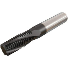 Iscar - G1-11 BSP, 0.6299" Cutting Diam, 4 Flute, Solid Carbide Helical Flute Thread Mill - Internal/External Thread, 1-1/2" LOC, 105mm OAL, 16mm Shank Diam - Exact Industrial Supply