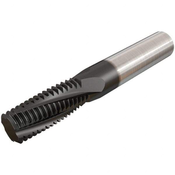 Iscar - G1/8-28 BSP, 0.3071" Cutting Diam, 3 Flute, Solid Carbide Helical Flute Thread Mill - Internal/External Thread, 14.1mm LOC, 64mm OAL, 8mm Shank Diam - Exact Industrial Supply