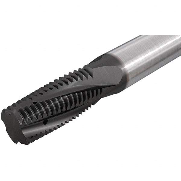 Iscar - 3/8-16 UNC, 0.2638" Cutting Diam, 3 Flute, Solid Carbide Helical Flute Thread Mill - Internal Thread, 16.7mm LOC, 64mm OAL, 8mm Shank Diam - Exact Industrial Supply