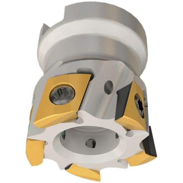 Iscar - 9 Inserts, 63mm Cut Diam, 22mm Arbor Diam, 9mm Max Depth of Cut, Indexable Square-Shoulder Face Mill - 0/90° Lead Angle, 40mm High, T290 LN.T 1004 Insert Compatibility, Through Coolant, Series SumoMill - Exact Industrial Supply