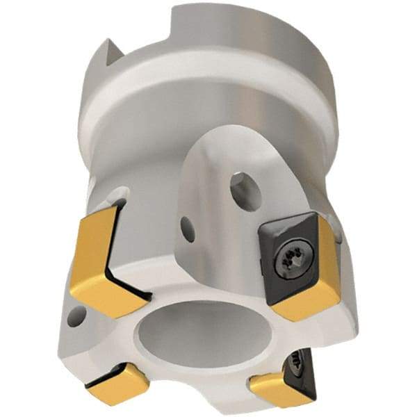 Iscar - 5 Inserts, 40mm Cut Diam, 16mm Arbor Diam, 8mm Max Depth of Cut, Indexable Square-Shoulder Face Mill - 0/90° Lead Angle, 40mm High, H490 AN.X 09 Insert Compatibility, Through Coolant, Series Helido - Exact Industrial Supply