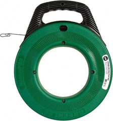 Greenlee - 240 Ft. Long x 1/8 Inch Wide, Steel Fish Tape - 400 Lb. Pulling Strength, Includes Case - Exact Industrial Supply