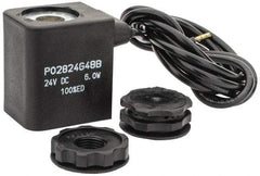 Parker - 24 DC Volt, Class F, Solenoid Coil - 6.0 Watt, IP 65 Enclosure, Use with Parker B Series Viking Valve - Exact Industrial Supply