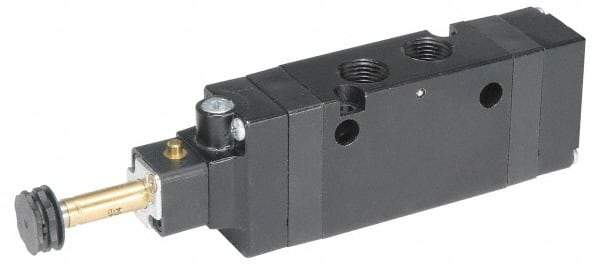 Parker - 3/8" NPT Port, Single Solenoid, 3 Way, Valveless Coil, Aluminum Solenoid Valve - Normally Closed, 145 Max PSI, Buna-N Seal - Exact Industrial Supply