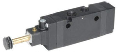 Parker - 3/8" NPT Port, Single Solenoid, 2 Position, Valveless Coil, Aluminum Solenoid Valve - Normally Open Through Ports 1 & 2, 145 Max PSI, Buna-N Seal - Exact Industrial Supply