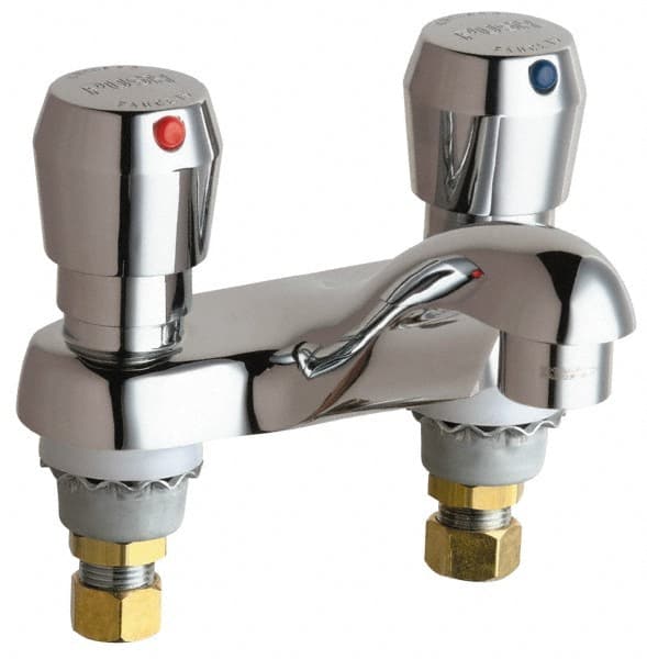 Chicago Faucets - Industrial & Laundry Faucets Type: Lavatory Metering Faucet Style: Deck Mount - Exact Industrial Supply