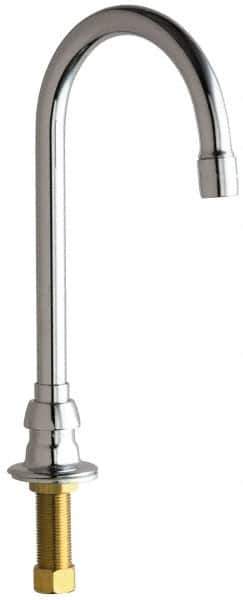 Chicago Faucets - Deck Mounted Bathroom Faucet - Single Supply For Tempered Water, No Drain, Gooseneck Spout - Exact Industrial Supply