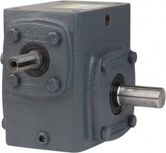 Boston Gear - 2.06 Centerline Distance, 50:1, 35 RPM Output, 0.66 Input Horsepower, 857 Lbs. Max Torque, Speed Reducer - Part No. 721-50-J, 5/8" Shaft Diam, Single Shaft Right, 4.34" High - Exact Industrial Supply