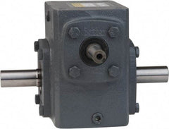 Boston Gear - 1 Centerline Distance, 15:1, 117 RPM Output, 0.33 Input Horsepower, 146 Lbs. Max Torque, Speed Reducer - Part No. 710-15-H, 3/8" Shaft Diam, Double Shaft Left & Right, 2.31" High - Exact Industrial Supply