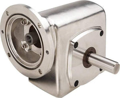 Boston Gear - 1-3/4 Centerline Distance, 60:1, 29 RPM Output, 0.35 Input Horsepower, 527 Lbs. Max Torque, Speed Reducer - Part No. SSF71860KB5JS, Single Shaft Right, 5/8" Bore, 3.81" High, 56C NEMA - Exact Industrial Supply