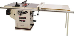 Jet - 10" Blade Diam, 5/8" Arbor Diam, 1 Phase Table Saw - 5 hp, 65" Wide x 36" Deep x 38" High, 230 Volt, 3" Cutting Depth - Exact Industrial Supply