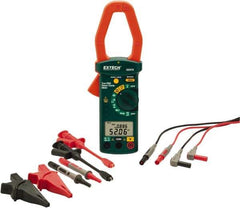 Extech - 4 Piece, Clamp Meter Test Kit - 600 Volt Max, LCD Display - Exact Industrial Supply