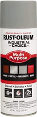 Rust-Oleum - ANSI 61 Light Gray, Gloss, Enamel Spray Paint - 15 to 25 Sq Ft per Can, 12 oz Container, Use on Multipurpose - Exact Industrial Supply