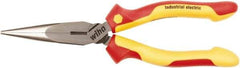 Wiha - 200mm OAL, 2-3/4" Jaw Length, Long Nose Side Cutting Pliers - Insulated Handles - Exact Industrial Supply