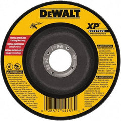 DeWALT - 24 Grit, 9" Wheel Diam, 3/32" Wheel Thickness, Type 27 Depressed Center Wheel - Zirconia Alumina, Resinoid Bond, 6,600 Max RPM - Exact Industrial Supply
