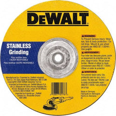 DeWALT - 30 Grit, 9" Wheel Diam, 1/8" Wheel Thickness, Type 27 Depressed Center Wheel - Aluminum Oxide, 6,600 Max RPM, Compatible with Angle Grinder - Exact Industrial Supply