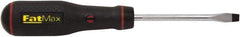 Stanley - 225mm OAL Standard Slotted Screwdriver - 100mm Blade Length, Round Shank, Ergonomic Handle - Exact Industrial Supply