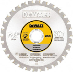 DeWALT - 5-1/2" Diam, 25/32" Arbor Hole Diam, 30 Tooth Wet & Dry Cut Saw Blade - Steel, Crosscutting Action, Standard Round Arbor - Exact Industrial Supply