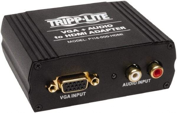 Tripp-Lite - Converter Adapter - HDMI Male Connector, Black, Use with Cabling and Video Applications - Exact Industrial Supply