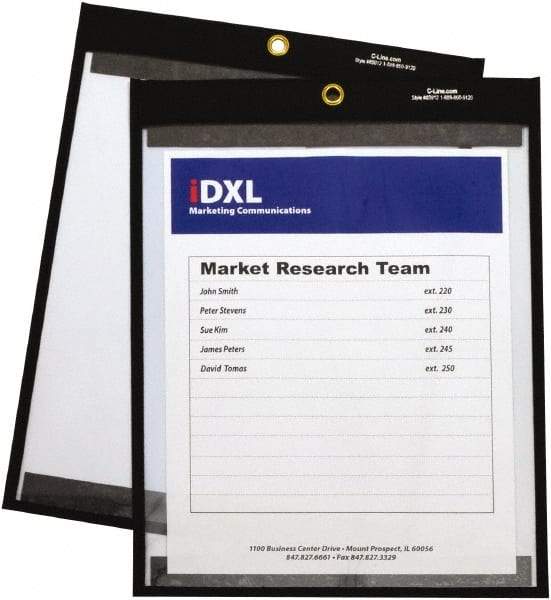 C-LINE - 25 Piece Black/Clear Shop Ticket Holder - 12" High x 9" Wide - Exact Industrial Supply