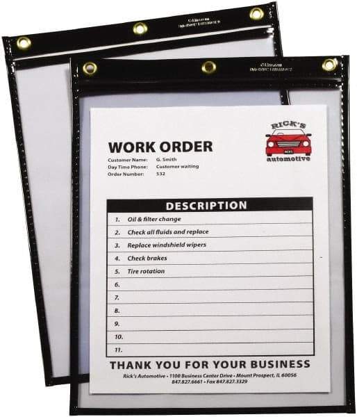 C-LINE - 15 Piece Black/Clear Shop Ticket Holder - 12" High x 9" Wide - Exact Industrial Supply