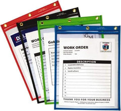 C-LINE - 20 Piece Black, Red, Blue & Green Shop Ticket Holder - 12" High x 9" Wide - Exact Industrial Supply