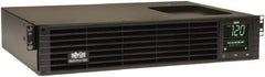 Tripp-Lite - 15 Amp, 1,500 VA, Tower & Rack Mount Line Interactive Backup Uninterruptible Power Supply - Backup 4.7 min with Full Load & 12 min with Half Load, 120 VAC Input & Output, 1,350 Watt Output, 1 Phases, 6 Outlets - Exact Industrial Supply