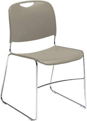 NPS - Polypropylene Grey Stacking Chair - Chrome Frame, 17" Wide x 22-1/2" Deep x 31" High - Exact Industrial Supply