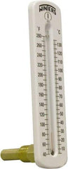 Winters - 40 to 280°F, Industrial Thermometer with Standard Thermowell - 1 Inch Immersion Length, 2 Inch Stem Length, 8 Inch Long, 1/2 Inch Thread - Exact Industrial Supply