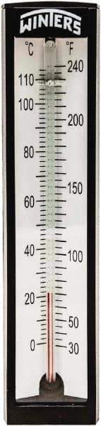Winters - 30 to 240°F, Industrial Thermometer with Standard Thermowell - 2 Inch Immersion Length, 1-7/8 Inch Stem Length, 6 Inch Long, 1/2 Inch Thread - Exact Industrial Supply
