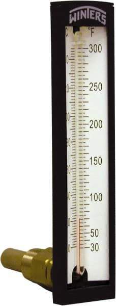 Winters - 30 to 300°F, Industrial Thermometer with Standard Thermowell - 2 Inch Immersion Length, 1-7/8 Inch Stem Length, 6 Inch Long, 1/2 Inch Thread - Exact Industrial Supply