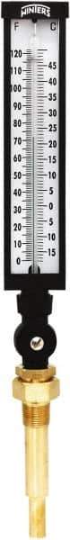 Winters - -15 to 120°F, Industrial Thermometer with Standard Thermowell - 5 Inch Immersion Length, 6 Inch Stem Length, 20 Inch Long, 3/4 Inch Thread - Exact Industrial Supply