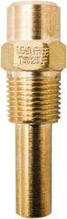 Winters - 2 Inch Overall Length, 1/2 Inch Thread, Brass Thermowell - 1.4 Inch Insertion Length - Exact Industrial Supply