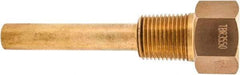Winters - 4-1/2 Inch Overall Length, 1/2 Inch Thread, Brass Thermowell - 2-1/2 Inch Insertion Length - Exact Industrial Supply