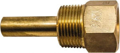 Winters - 4-1/2 Inch Overall Length, 3/4 Inch Thread, Brass Thermowell - 2-1/2 Inch Insertion Length - Exact Industrial Supply